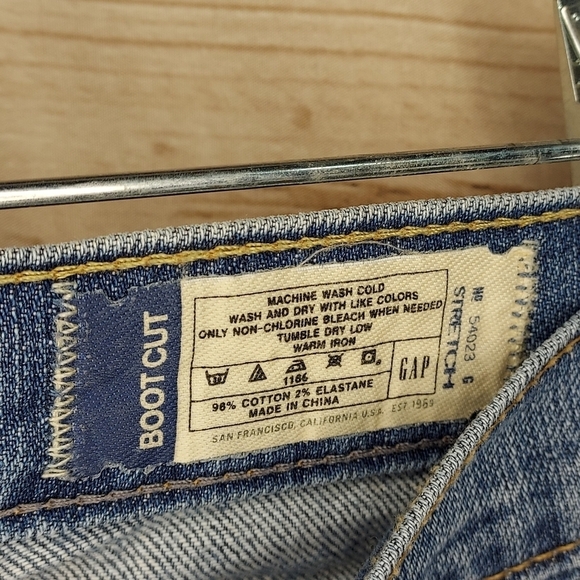 GAP 1969 jeans bootcut stretch vintage med wash low rise 8L - Picture 9 of 11